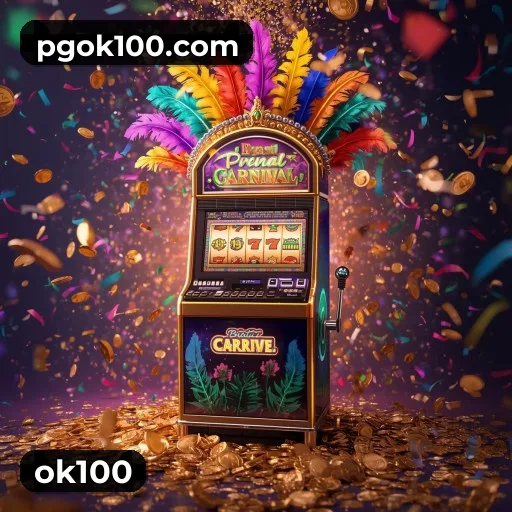 ok100 App home screen with mobile slots and casino categories